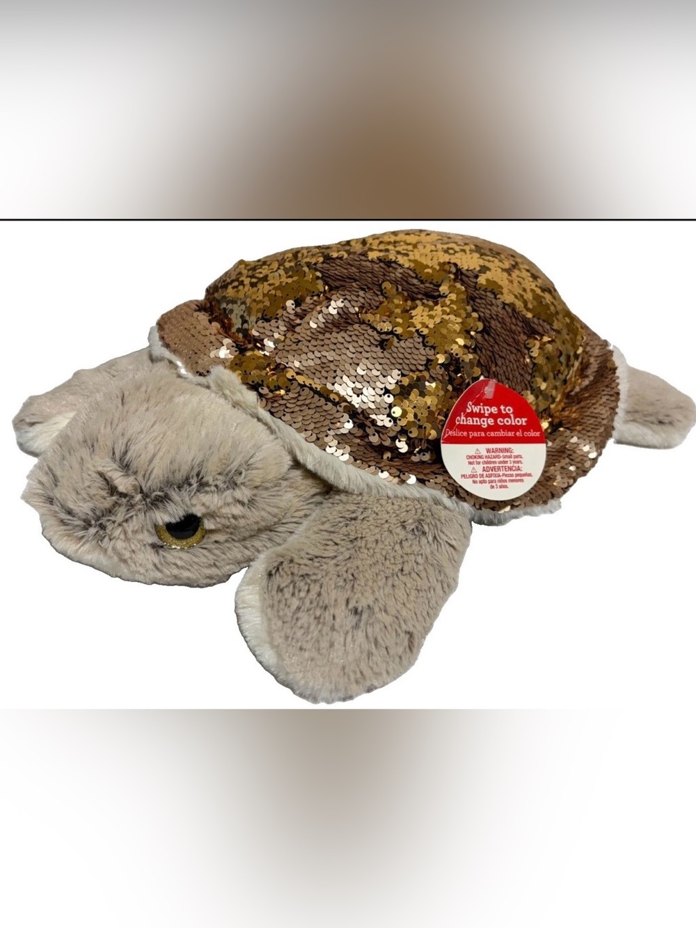 14” Color-Changing Reversible Sequin Sea Turtle Plush Toy new with tags